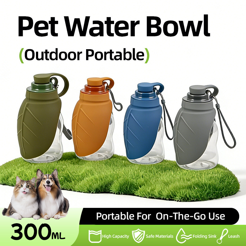 Outdoor Sport Glass Water Bottle - Tragbare Sport-Trinkflasche für Hunde aus Silikon,