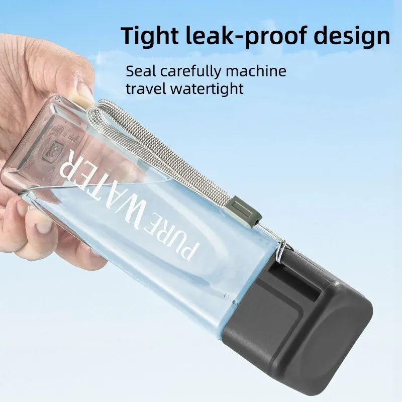 450 ml, 1 Stück klares quadrat – Outdoor Sport Glass Water Bottle Bewertung und Preis