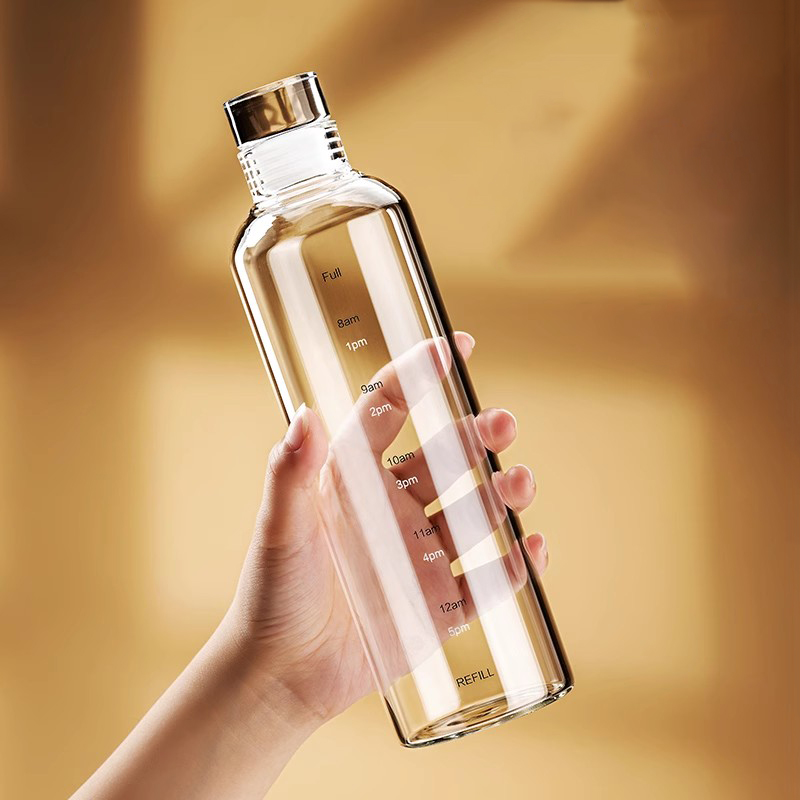 500/750/1000ml Glas-Sportwasse – Outdoor Sport Glass Water Bottle Bewertung und Preis